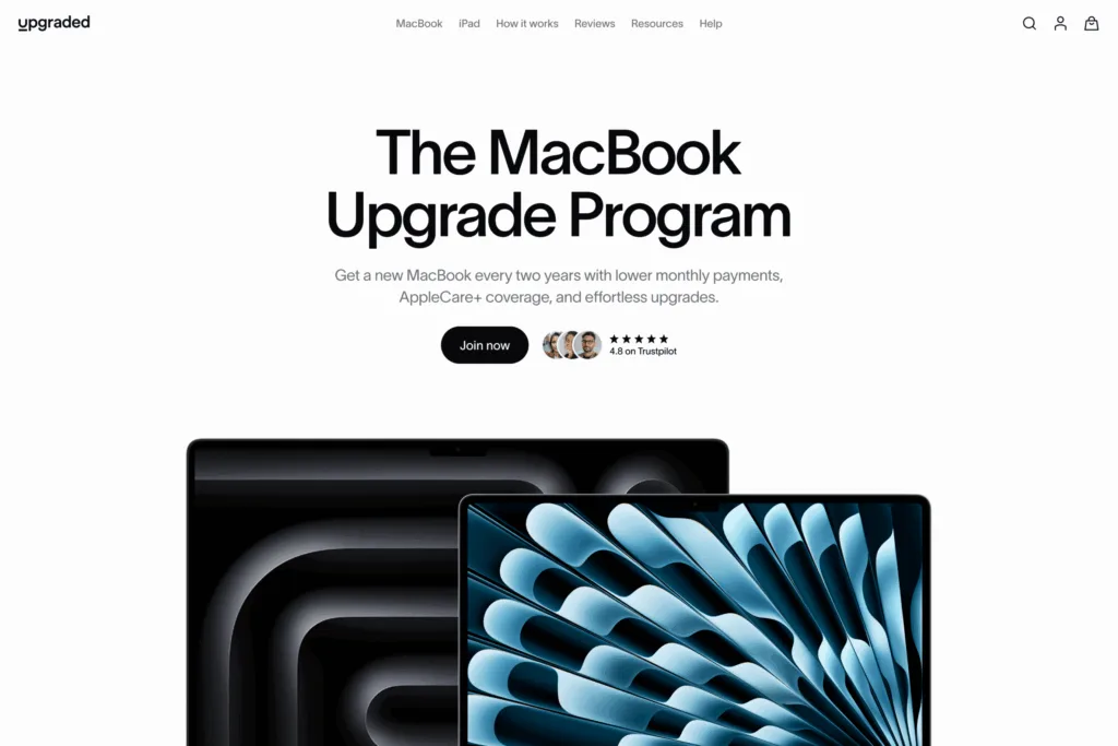 The Upgraded MacBook Upgrade Program storefront
